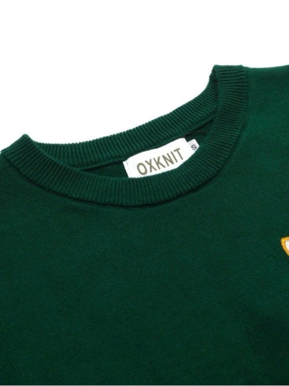 Green Two-Piece Knit Set with Fox Patch and Polka Dots - Picture 6 of 7